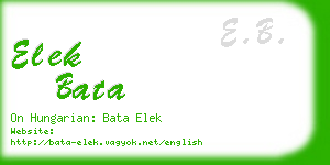 elek bata business card